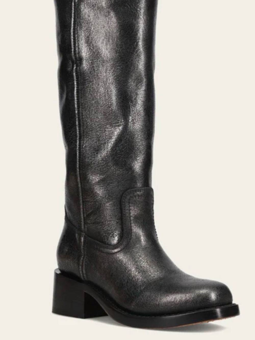 Free People Frye Campus 14L Black Leather Knee-High Western Boot